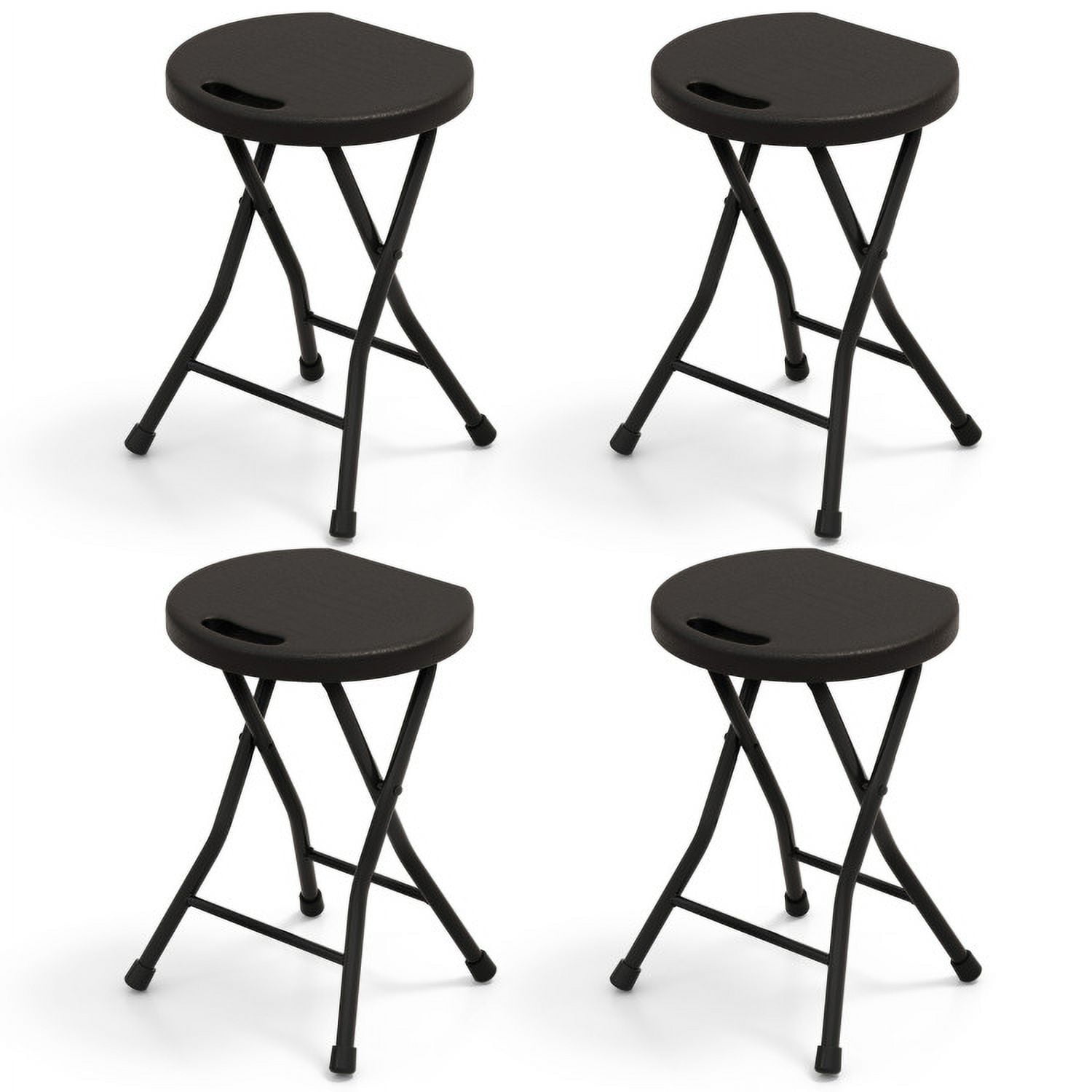 Aimee Lii Set of 4 18 Inch Collapsible Round Stools with Handle, Outdoor Patio Set Aimee Lii Set of 4 18 Inch Collapsible Round Stools with Handle, Outdoor Patio Set