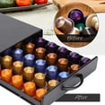 thumbnail image 5 of Coffee Pod Holder for NES-presso, 50-Capsule Coffee Pod Drawer Organizer for Dolce Gusto/NES-presso/Vertuoline Capsule, Coffee Machine Compatible Steel Storage Holder for Nespresso Original Pods, 5 of 7