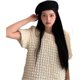 thumbnail image 2 of Black Lace Lightweight Beret Floral Hollow Out Hat Breathable French Beret Beanie Hat Cap for Spring Summer, 2 of 4