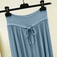 thumbnail image 5 of Asxite Womens Pajamas Solid Elastic Waist Casual Home Comfortable Picot Hem Capris Wide Leg Pants Sleep, 5 of 5