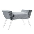 thumbnail image 2 of Linon Allie Vanity Acrylic Leg Bench, 18 inch Seat Height, Multiple Colors, 2 of 4