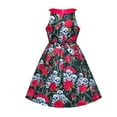thumbnail image 2 of Robe Fille Halloween Crâne Rose Sang Costume Robe Dos Nu 14 Ans, 2 of 8