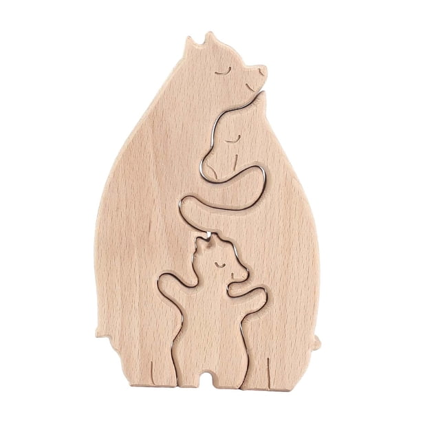 Adornos de animales de madera Abrazo Amor Estatuas y esculturas de madera Figura de animal de madera Estilo A