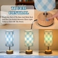 thumbnail image 3 of Touch Control Table Lamp with LED Bulb Bedside Lamp for Bedroom Living Room Light Blue and White Tartan, 3 of 8