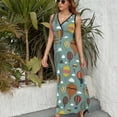 thumbnail image 6 of Hot Air Balloon Pattern Sky Dress Fashion Boho Beach Long Dresses Female Party Printed Maxi Dress, 6 of 9