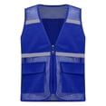 thumbnail image 3 of TiaoBug Child High Visibility Safety Vests with Zipper Front Reflective Mesh Work Construction Safety Vest Blue 11-12, 3 of 7
