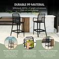 thumbnail image 3 of WestinTrends Playa 29.5" Outdoor Polypropylene Plastic Patio Bar Height Stools (Set of 2), Black, 3 of 16