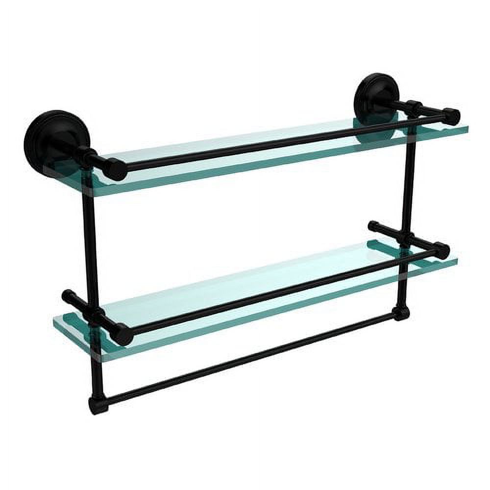22 Inch Gallery Double Glass Shelf with Towel Bar - image 4 of 7