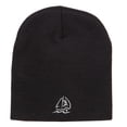 thumbnail image 5 of Sailboat Wave Embroidered Short Beanie - Black OSFM, 5 of 5