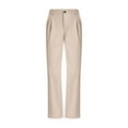 thumbnail image 6 of Efsteb Girls Dress Pants Wide Leg Uniform Pants Solid Color Casual Baggy Pant Fashion Fall Trousers (Khaki,6-7 Years), 6 of 7