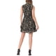 thumbnail image 3 of INSPIRE CHIC Vestidos de gasa para mujer, vestido mini sin mangas con fruncido y estampado floral, talla XL, negro, 3 of 7