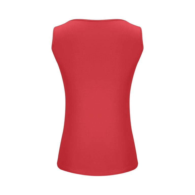 Nrmvnmi Women's Square Neck Tank Top Sleeveless Double Lined