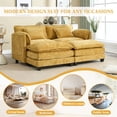 thumbnail image 4 of JONPONY 76.77" U Shaped Couch,Oversized 2 Seats Sectional Sofa,Sleeper Convertible Upholstery Sofá with 2 Ottomans & Side Pockets for Living Room,Furniture,Apartment,Yellow, 4 of 11