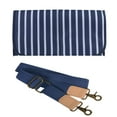 thumbnail image 4 of Baby Essentials 3 Piece Multi-Pocket Quilted Diaper Bag Tote with Removable Luggage Strap and Matching Striped Changing Pad in Navy Blue Floral, 4 of 7