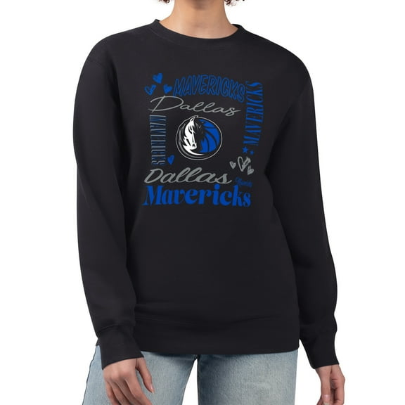 Women's G-III 4Her by Carl Banks Black Dallas Mavericks Collage Team Graphic Fleece Pullover Sweatshirt