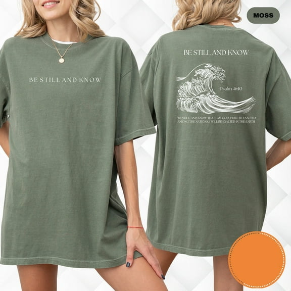 Be Still and Know T-Shirt – Psalm 46:10 Christian Tee with Ocean Wave Graphic for Faith-Filled Calm & Comfort