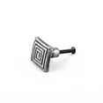 thumbnail image 3 of Renovators Supply Square Iron Kitchen Cabinet Knob Pull Decorative Maze style Pewter Finish Small Vintage Metal Knobs for Kitchen Cabinet, Cupboard or Drawer Pull Handle w/Screws, 3 of 8