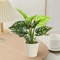 thumbnail image 5 of Realistic Artificial Potted Plant - Green Plastic Indoor Decor for Home, Desk, Bookshelf - Low Maintenance Faux Greenery for Living Room, Bedroom, Bathroom, 5 of 6