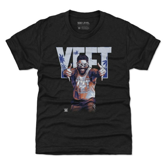 Youth 500 Level Heather Black Jey Uso Yeet Pose T-Shirt