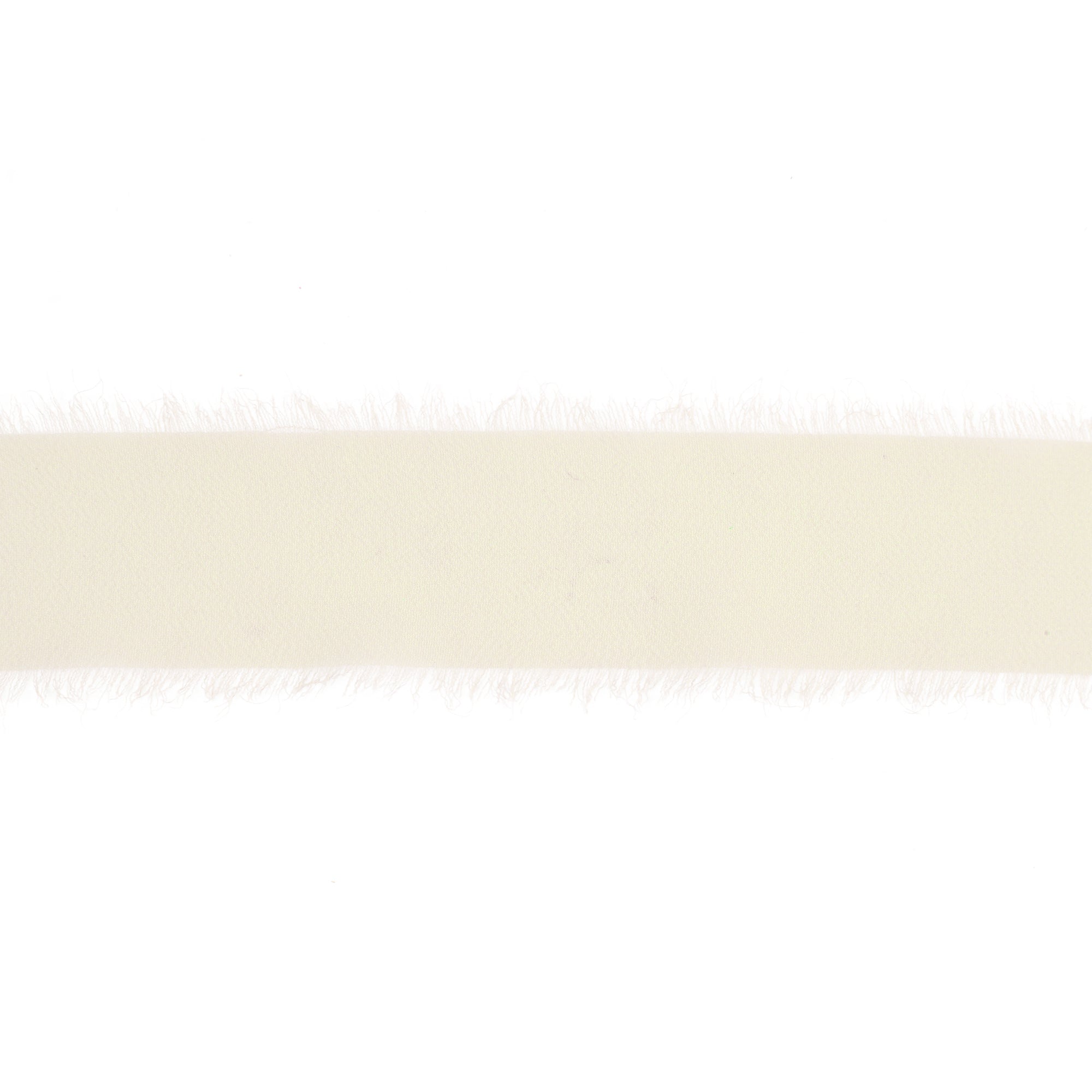 LaRibbons 1 1/2" Frayed Edge Chiffon Ribbon, Cream, 10 Yard Roll