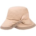 thumbnail image 4 of CoCopeaunts Summer Bucket Hat Women Bow Tie Irregular Brim Outdoor Beach Fisherman Hat UV Proof Sun Protection Bucket Cap, 4 of 8