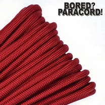 Bored Paracord Brand 550 lb Type III Paracord - Imperial Red 10 Feet