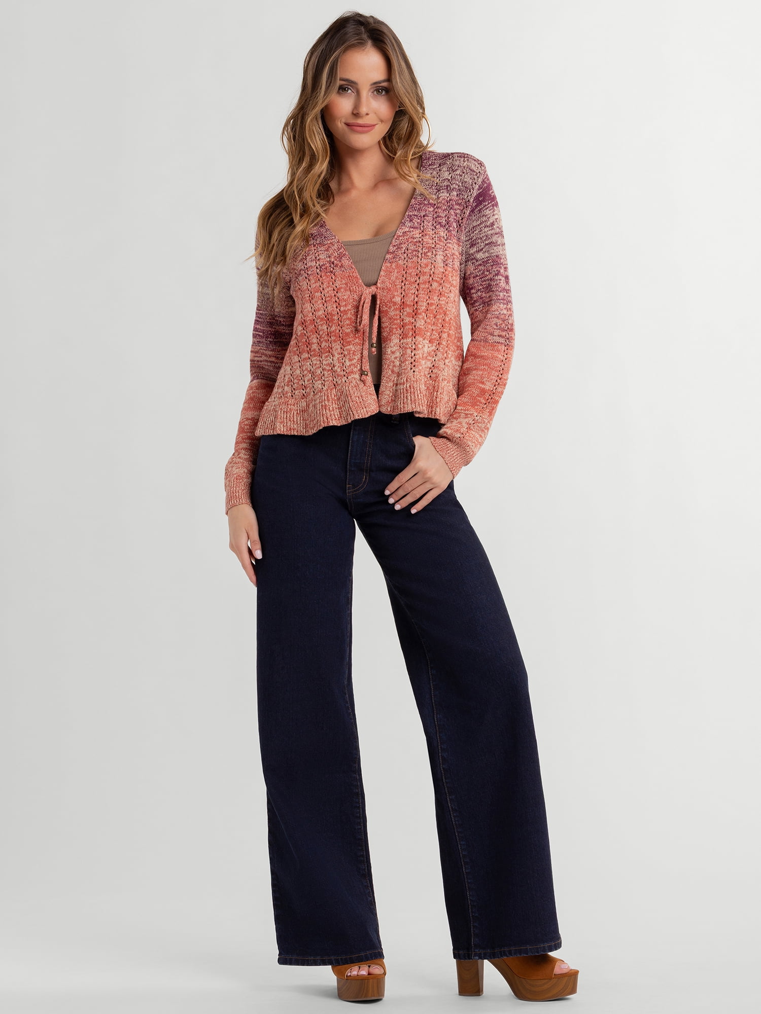 Jessica Simpson Women's Tana Tie Front Cardigan, Sizes XS-XL