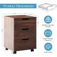 thumbnail image 2 of Farini 3-Drawer File Cabinet for Home Office, Mobile Wooden File Cabinet, for Under Desk Storage, Brown, Fully-Assembled, 2 of 6