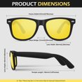 thumbnail image 3 of Sunier Classic Night Driving Glasses, 80s Retro Style Yellow Lens Anti Glare Glasses for Women Men, Improve Nighttime Driving Clarity, 3 of 6