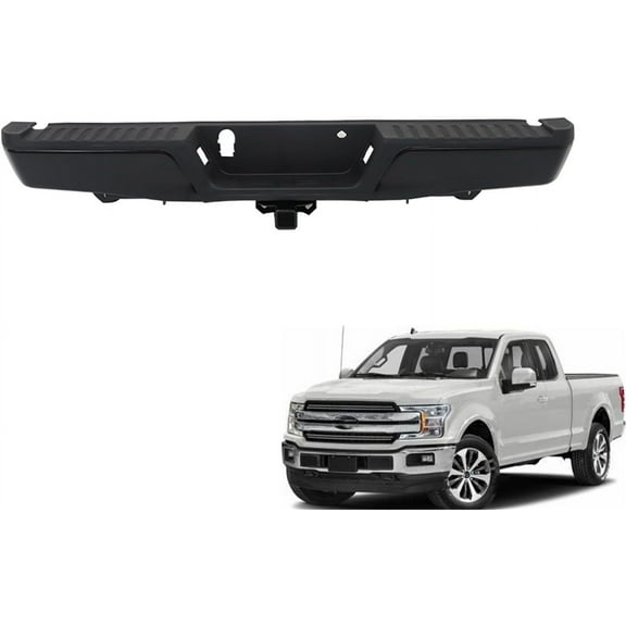 SEBLAFF Rear Step Bumper Assembly Replacement for F-150 2015 2016 2017 2018 2019 2020 with Max Tow Hitch without Park Assist Sensor Holes