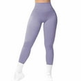 thumbnail image 2 of HOMBOM Womens Buttery Soft Leggings Purple No Seam Activewear Compression High Waisted Pants for Ladies Running XL, 2 of 3