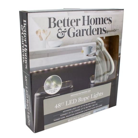 Better Homes & Gardens 48' 21.6W Daylight LED Plug-in Rope Light (1 Pack)