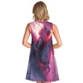 thumbnail image 2 of Bixox Astronaut Riding Fiery Horse Print Women's Sleeveless A-Line Dress with Pockets, Casual Knee-Length Tank Dress for Summer-Small, 2 of 7