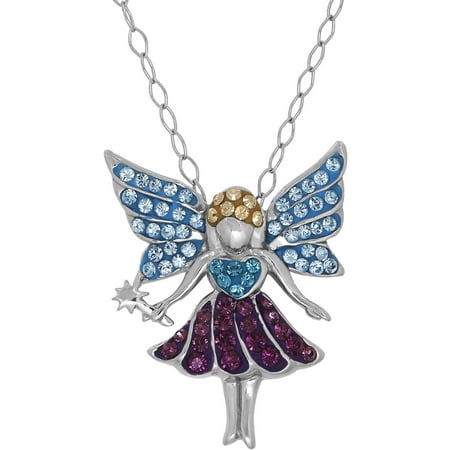 Luminesse Swarovski Element Sterling Silver Fairy Pendant, 18