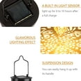 thumbnail image 6 of Deago 2 Pack Outdoor Solar Hanging Lantern Lights Metal LED Decorative Light for Garden Patio Courtyard Lawn Tabletop with Hollowed-Out Design, 6 of 9