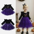 thumbnail image 5 of EnJoCho Toddler Halloween Pumpkin Dress - Striped Mesh Tulle Tutu with Long Sleeve Pullover, Cute Baby Dress Clothes for Fall Festivities, 5 of 8