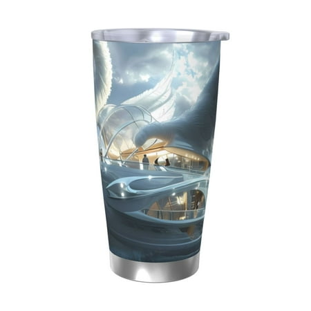 

Logiee Fantasy Swan Yacht Design Print 20OZ Car Cup with Lid Stainless Steel Vacuum Insulated Double Wall Travel Tumbler Durable Insulated Coffee Mug Thermal Cup with Straw-Without Straw