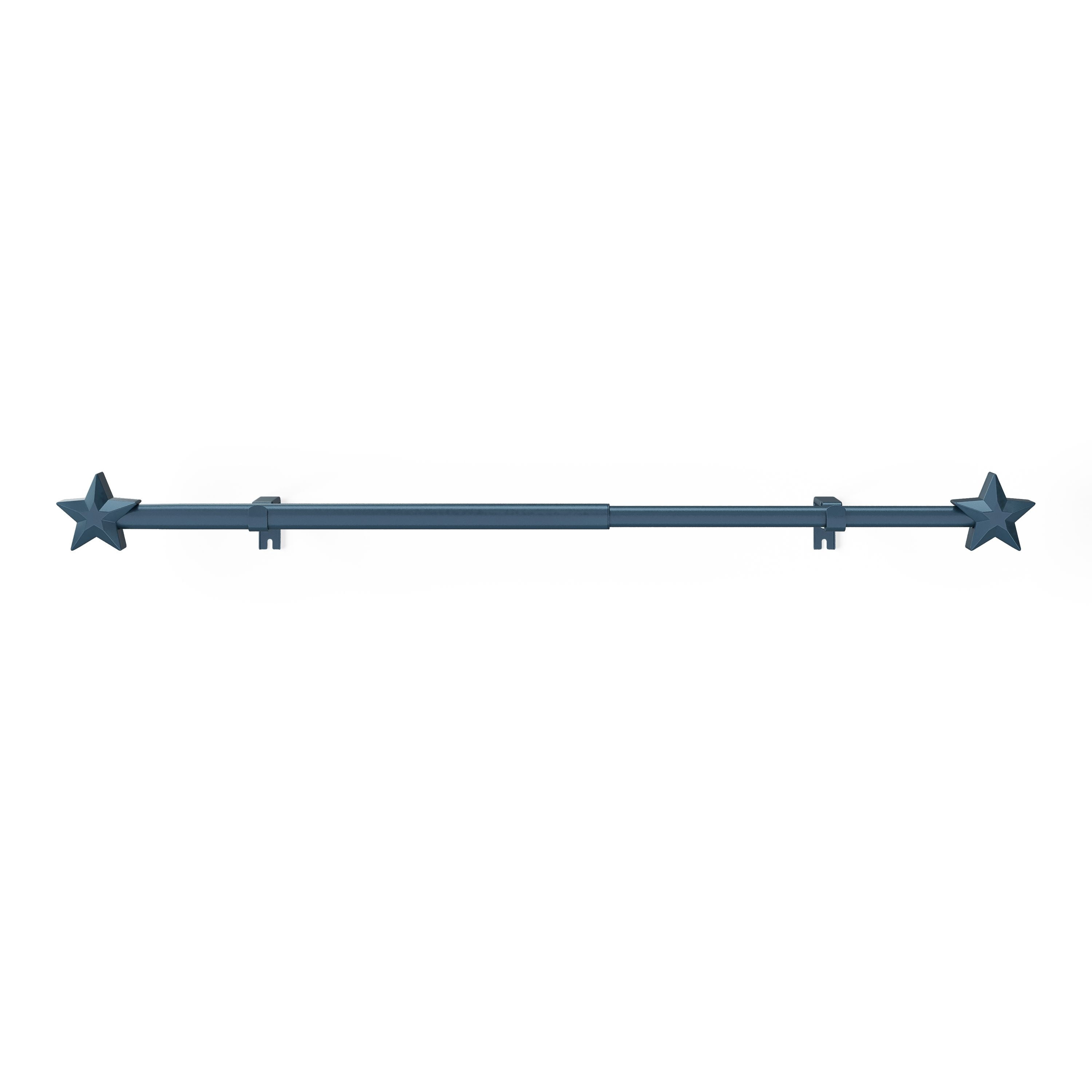 Mainstays Kids 3/4 in Navy Blue Star Adjustable Single Curtain Rod, 28-48 in