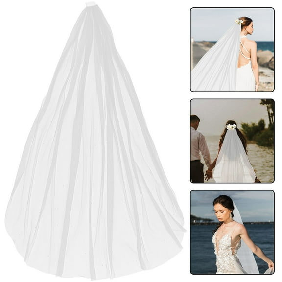 Milisten Bridal Wedding Veil for Women White 1 Set Minimalist Design Perfect for Marriage Registration and Wedding Ceremony