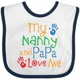 thumbnail image 3 of Inktastic Nanny and Papa Love Me Boys or Girls Baby Bib, 3 of 4