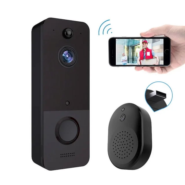Timbre con cámara inalámbrica, timbre con vídeo WiFi inteligente, timbre gratuito incluido, detección humana inteligente, audio bidireccional, visión nocturna