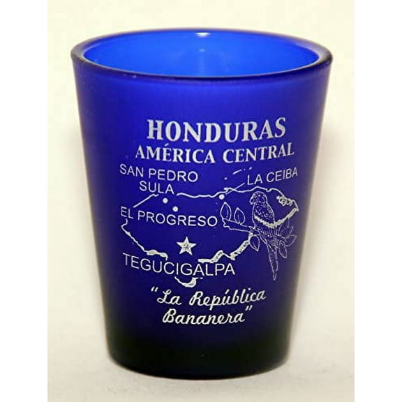 Honduras Central America Cobalt Blue Frosted New Shot Glass