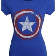 thumbnail image 2 of Captain America Women's Distressed Shield Royal T-Shirt-2XLarge, 2 of 8