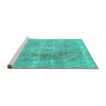 thumbnail image 2 of Ahgly Company Machine Washable Indoor Square Persian Turquoise Blue Traditional Area Rugs, 6' Square, 2 of 4