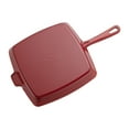 thumbnail image 3 of Staub Cast Iron 12-inch Square Grill Pan - Cherry, 3 of 7
