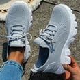 thumbnail image 4 of Domzle Women's Running Shoes Hands-Free Slip On Breathable Knit Walking Sneakers Non-Slip for Work Gym & Casual Gray, 4 of 6