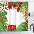 thumbnail image 1 of Ambesonne Leaf Shower Curtain, Plumeria Crepe Gingers, 69"Wx75"L, Hot Pink White, 1 of 3