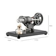 thumbnail image 4 of Hot Air Stirling Engine Electricity Generator Motor Model with LED Light Dollar Flywheel Design Science Experiment with Beech Base DIY Education Toy for Teacher Adults Kids School Office Dec, 4 of 7