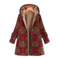 thumbnail image 4 of Sudaderas con capucha largas para mujer Abrigos Túnica Chaquetas de algodón de invierno Sudadera informal de punto Sudaderas con cremallera de gran tamaño Pompotops qwe14960, 4 of 5