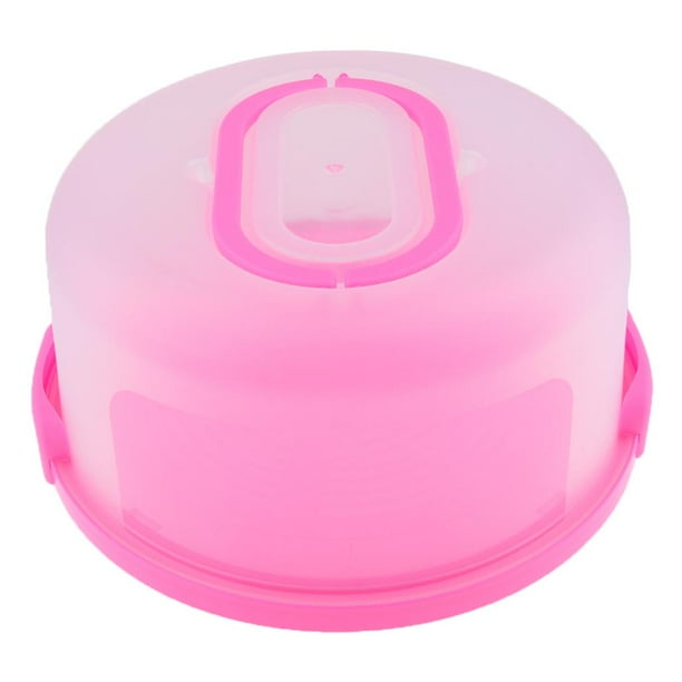 Contenedor para pasteles, cupcakes y artículos de panadería: plástico Rosado